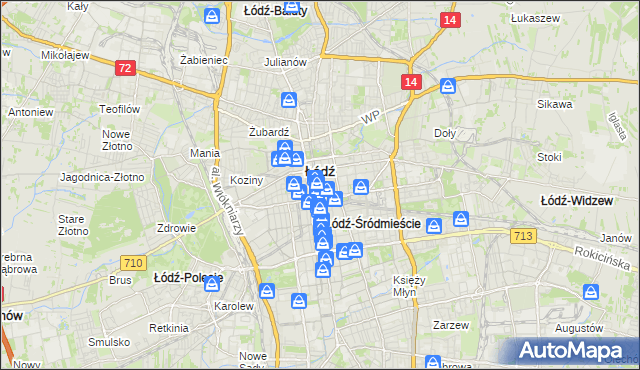 mapa Śródmieście gmina Łódź, Śródmieście gmina Łódź na mapie Targeo