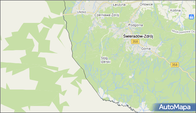 mapa Stóg Izerski, Stóg Izerski na mapie Targeo