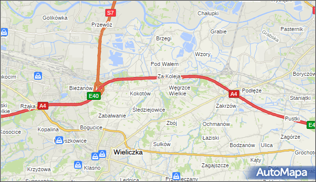 mapa Strumiany gmina Wieliczka, Strumiany gmina Wieliczka na mapie Targeo