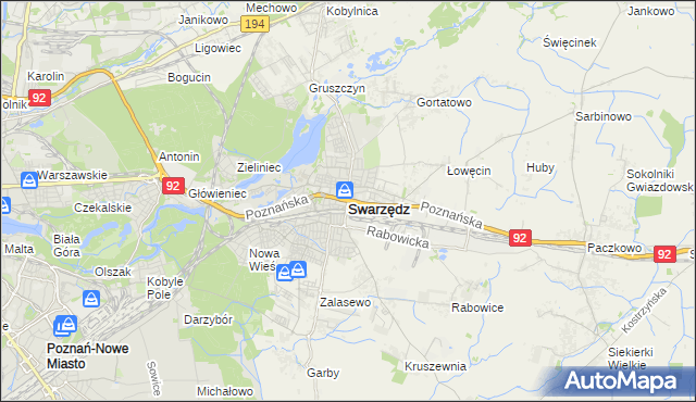 mapa Swarzędz, Swarzędz na mapie Targeo