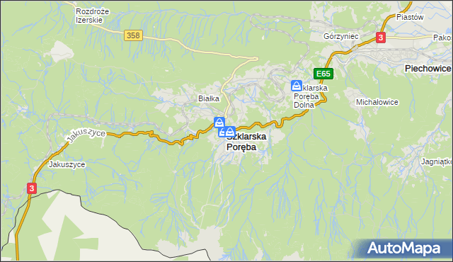 mapa Szklarska Poręba, Szklarska Poręba na mapie Targeo