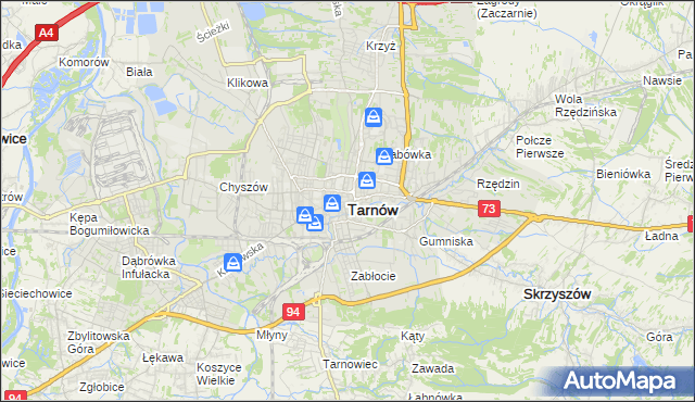 mapa Tarnów, Tarnów na mapie Targeo