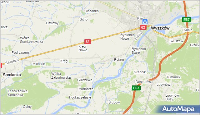 mapa Tulewo, Tulewo na mapie Targeo