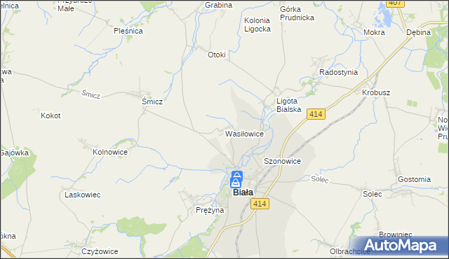 mapa Wasiłowice, Wasiłowice na mapie Targeo