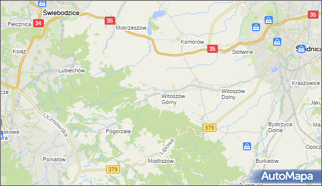 mapa Witoszów Górny, Witoszów Górny na mapie Targeo