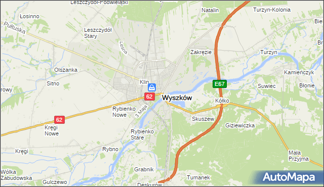 mapa Wyszków, Wyszków na mapie Targeo