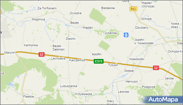 mapa Adolfin gmina Siedliszcze, Adolfin gmina Siedliszcze na mapie Targeo