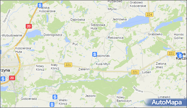 mapa Będominek, Będominek na mapie Targeo