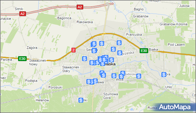 mapa Białej Podlaskiej, Biała Podlaska na mapie Targeo