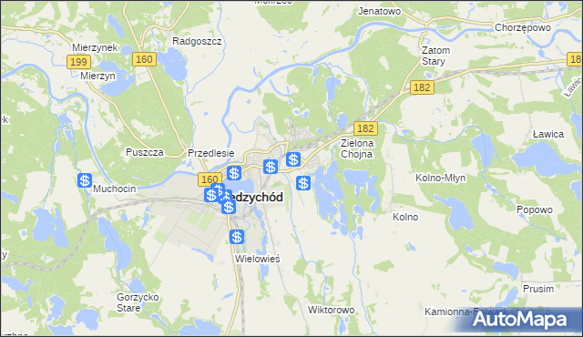 mapa Bielsko gmina Międzychód, Bielsko gmina Międzychód na mapie Targeo