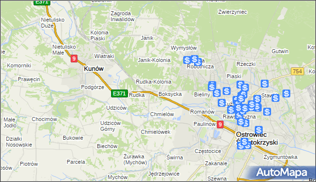 mapa Boksycka, Boksycka na mapie Targeo