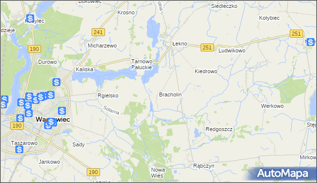 mapa Bracholin, Bracholin na mapie Targeo