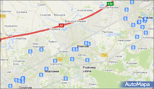 mapa Brwinów, Brwinów na mapie Targeo