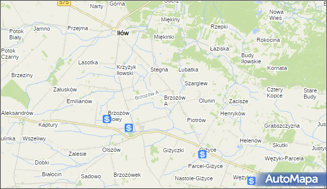 mapa Brzozów A, Brzozów A na mapie Targeo