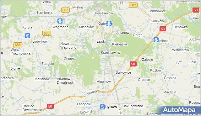 mapa Budy Sułkowskie gmina Chynów, Budy Sułkowskie gmina Chynów na mapie Targeo