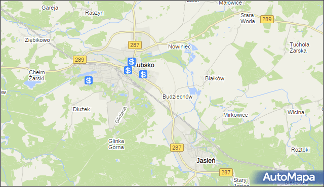 mapa Budziechów, Budziechów na mapie Targeo