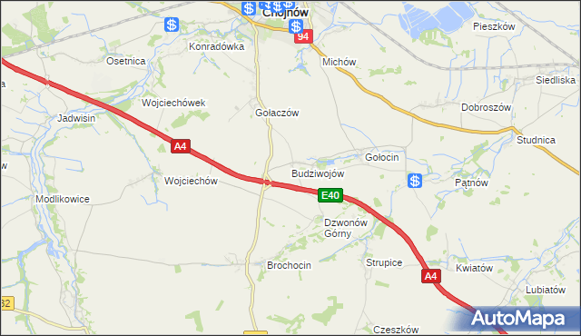 mapa Budziwojów, Budziwojów na mapie Targeo