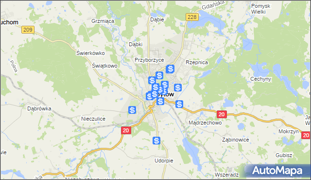 mapa Bytów, Bytów na mapie Targeo