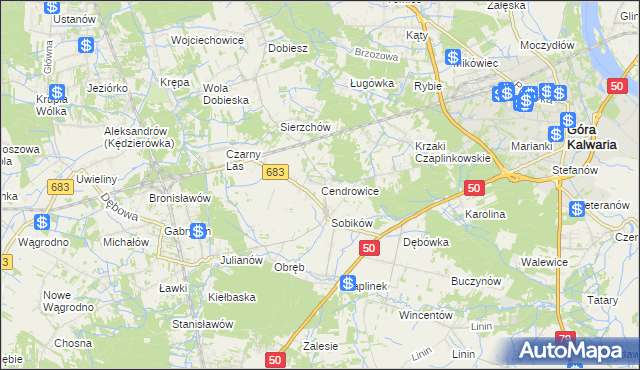 mapa Cendrowice, Cendrowice na mapie Targeo