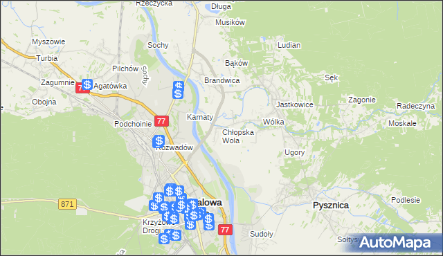 mapa Chłopska Wola, Chłopska Wola na mapie Targeo