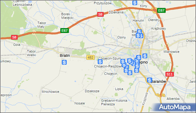 mapa Chojęcin-Szum, Chojęcin-Szum na mapie Targeo