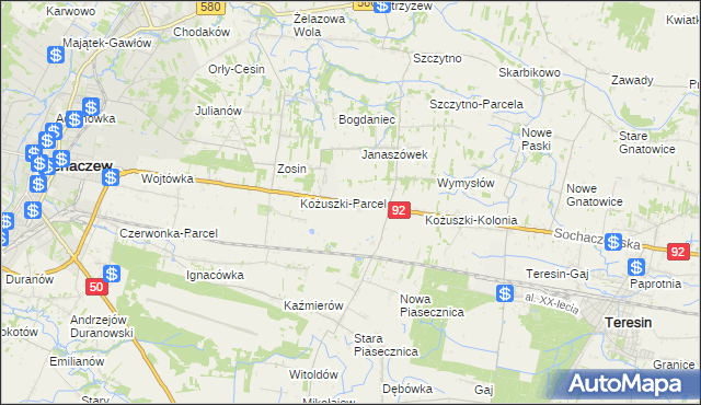 mapa Chrzczany, Chrzczany na mapie Targeo