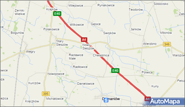 mapa Chwastnica, Chwastnica na mapie Targeo