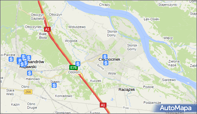 mapa Ciechocinek, Ciechocinek na mapie Targeo