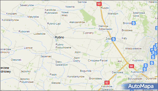 mapa Ćmiszew Rybnowski, Ćmiszew Rybnowski na mapie Targeo