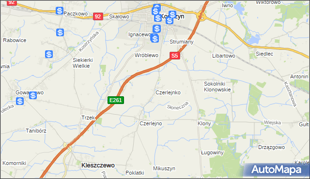 mapa Czerlejnko, Czerlejnko na mapie Targeo