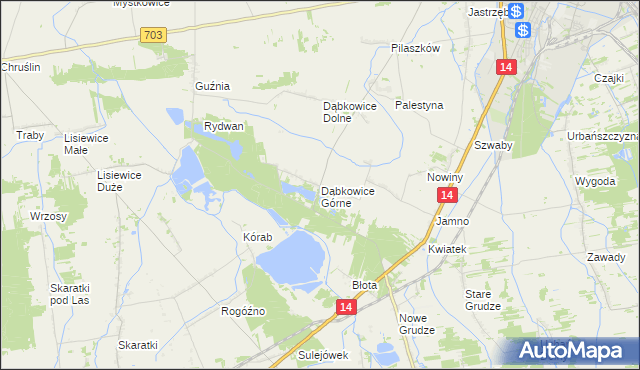 mapa Dąbkowice Górne, Dąbkowice Górne na mapie Targeo