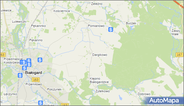 mapa Dargikowo, Dargikowo na mapie Targeo