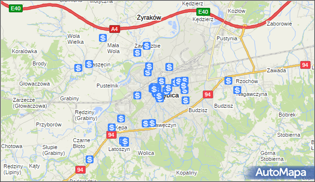 mapa Dębicy, Dębica na mapie Targeo