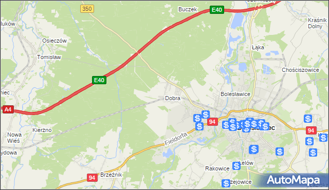 mapa Dobra gmina Bolesławiec, Dobra gmina Bolesławiec na mapie Targeo