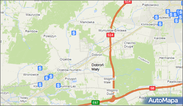 mapa Dobroń, Dobroń na mapie Targeo