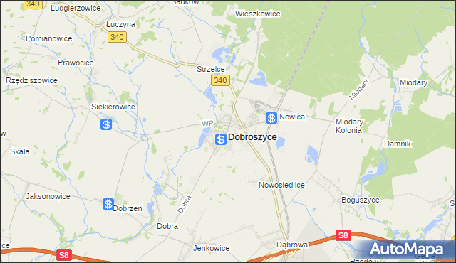 mapa Dobroszyce, Dobroszyce na mapie Targeo