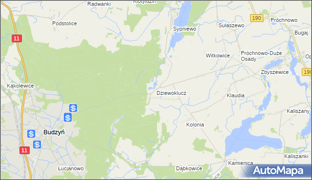 mapa Dziewoklucz, Dziewoklucz na mapie Targeo