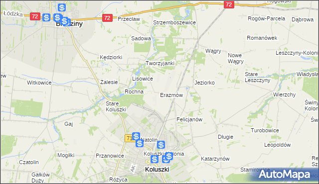 mapa Erazmów, Erazmów na mapie Targeo