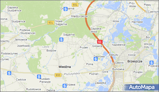 mapa Frydek, Frydek na mapie Targeo