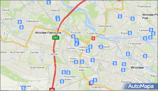 mapa Gądów Mały, Gądów Mały na mapie Targeo