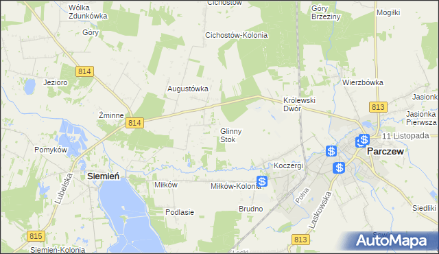 mapa Glinny Stok, Glinny Stok na mapie Targeo