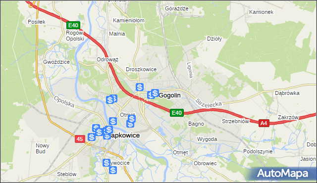 mapa Gogolin powiat krapkowicki, Gogolin powiat krapkowicki na mapie Targeo