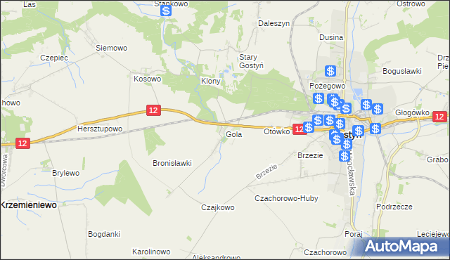 mapa Gola gmina Gostyń, Gola gmina Gostyń na mapie Targeo