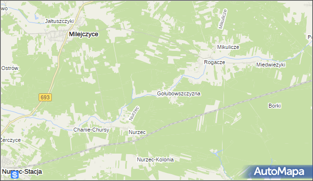 mapa Gołubowszczyzna, Gołubowszczyzna na mapie Targeo