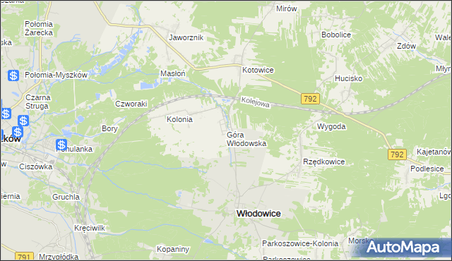 mapa Góra Włodowska, Góra Włodowska na mapie Targeo