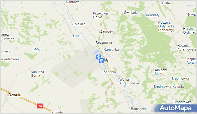 mapa Goraj powiat biłgorajski, Goraj powiat biłgorajski na mapie Targeo