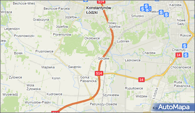 mapa Gorzew, Gorzew na mapie Targeo