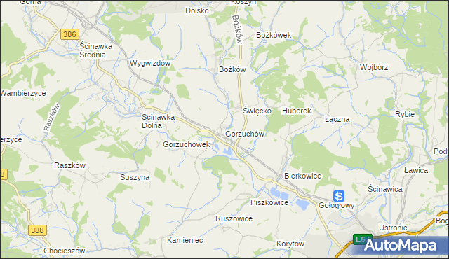 mapa Gorzuchów, Gorzuchów na mapie Targeo