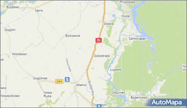 mapa Gościeradz, Gościeradz na mapie Targeo