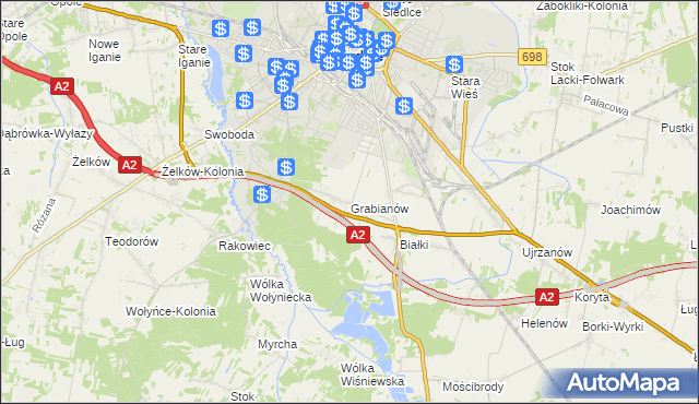 mapa Grabianów, Grabianów na mapie Targeo